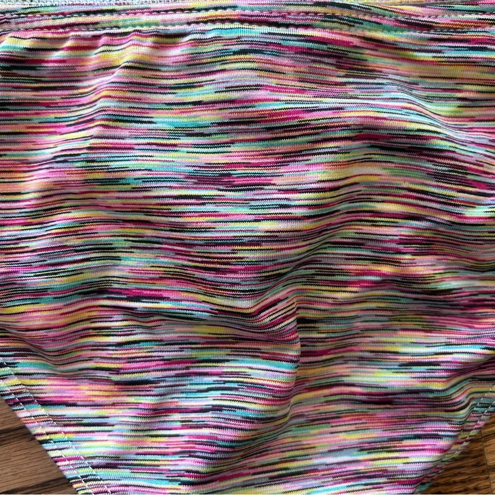 Roxy swim NWOT medium bikini twist bandeau multicolored fine stripes - Picture 7 of 12